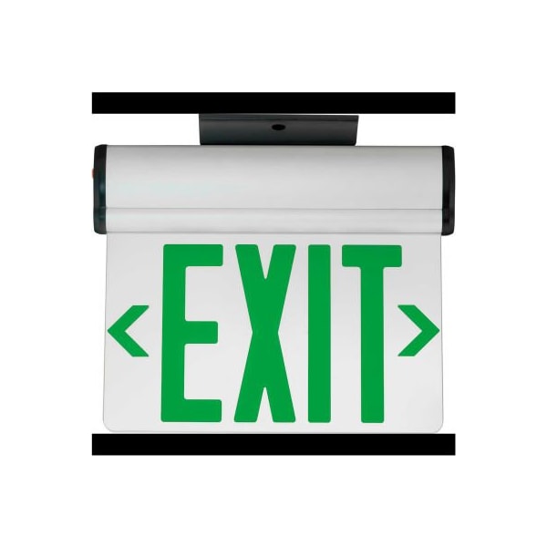 Hubbell Lighting Hubbell LED EdgeLit Exit, DoubleFace, Green Letters